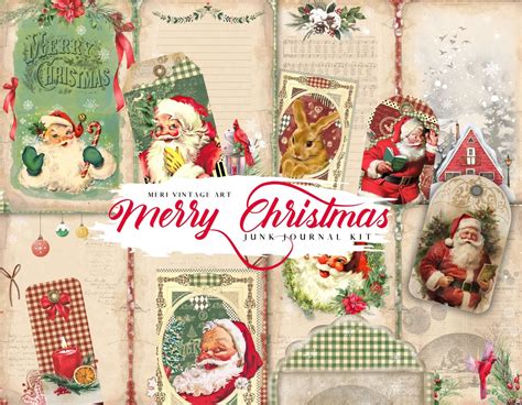 Merry Christmasjunk Journal Kitvintageephemerachristmas Junk