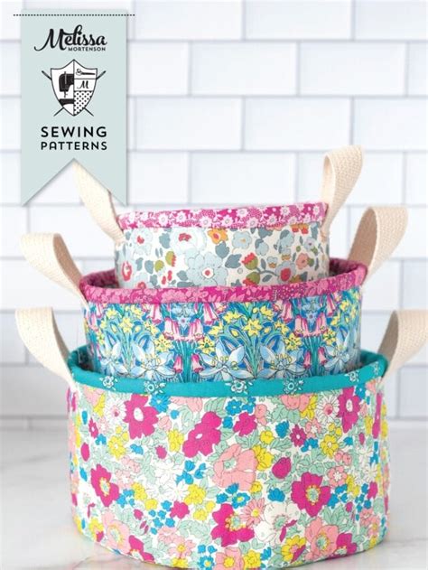 Nesting Fabric Baskets Sewing Pattern Story The Polka Dot Chair