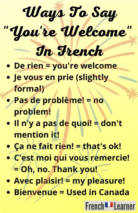 De Rien Meaning Pronunciation You Re Welcome In French