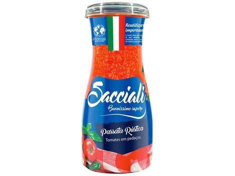 Passata de Tomate Rústica Sacciali 1334 520g Extrato de Tomate