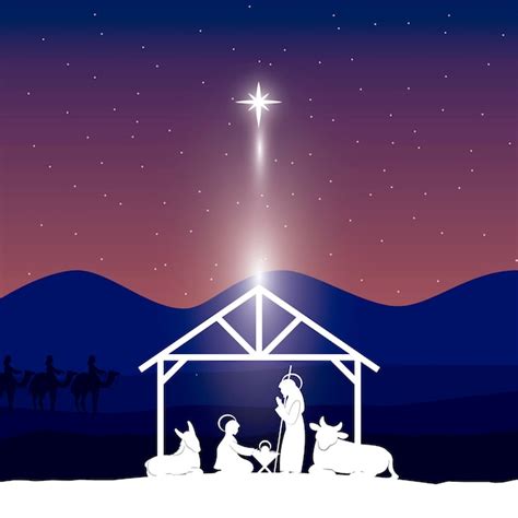 Premium Vector Birth Of The Child Jesus