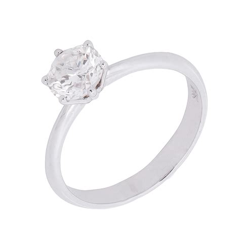 Anel Vivara solitário princess 0 36 ct de diamantes em ouro branco