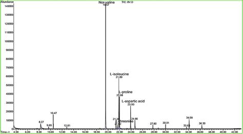 Gcms Chromatogram Of Free Amino Acids Of Tagetes Lucida Flowers Download Scientific Diagram