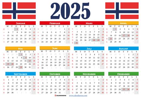 Norsk kalender 2024 utskriftsvennlig | by Calendarena | Medium