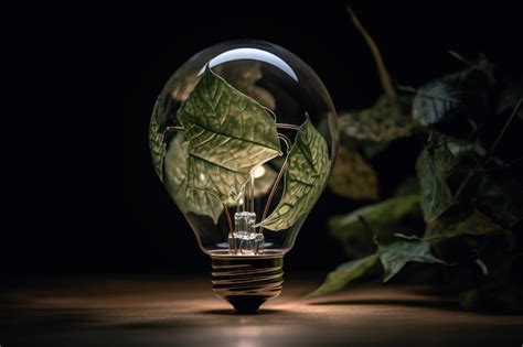 Premium Ai Image A Light Bulb With A Plant Inside It