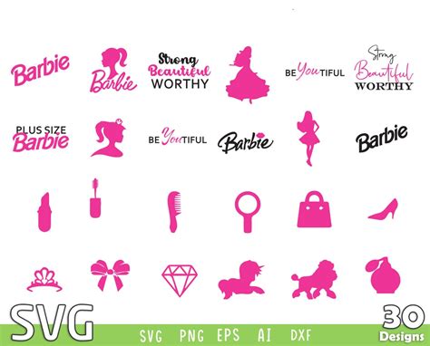 Barbie Svg Bundle Logos Barbie Designs Svg Barbie Png Etsy