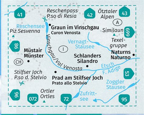 Wandelkaart Vinschgau Val Venosta Kompass