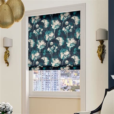 Allium Linen Indigo Roman Blind Blinds Online™