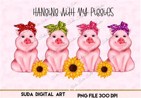 Cute Pigs Design Sublimation Graphic By Suda Digital Art Creative Fabrica