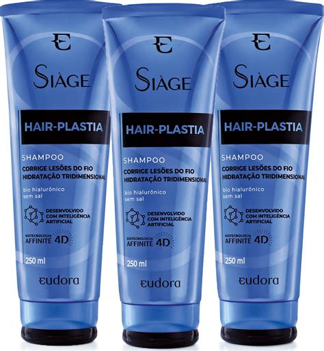 Combo Shampoo Siàge Hair Plastia 3x 250ml Eudora