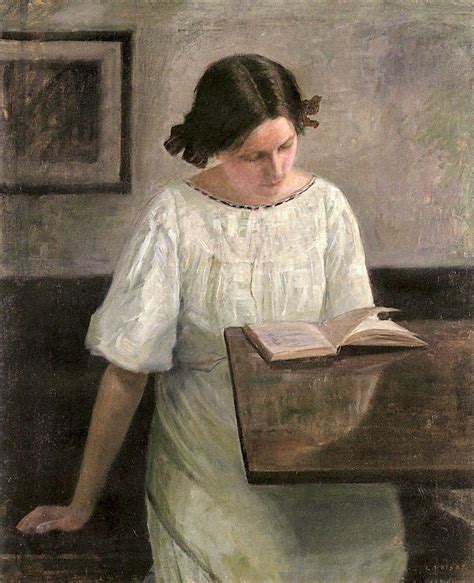 Holsoe Carl Vilhelm The Artists Wife In White Reading Reading Art