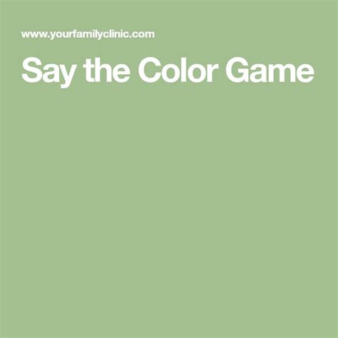 Say The Color Game Color Games Learning Disorder Sayings