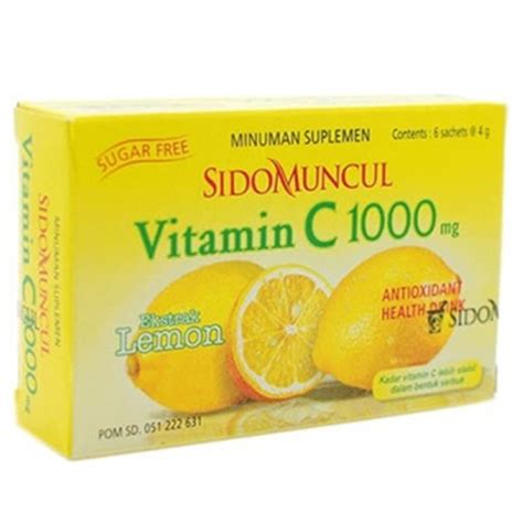 Jual Vitamin C Mg Sidomuncul Lemon Bebas Gula Box Sachet