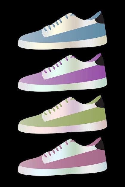 Ilustraci N Vectorial De Zapatos Sobre Fondo Negro Conjunto De Zapatos