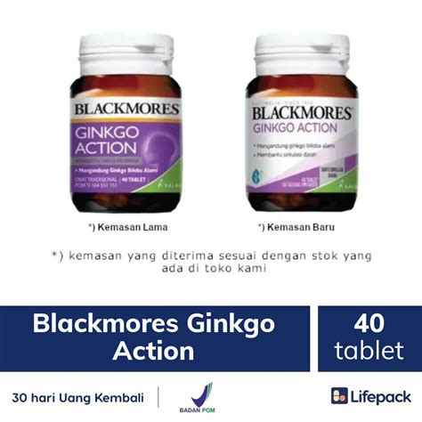 Blackmores Ginkgo Action 40 Tablet Suplemen Untuk Daya Ingat Dan