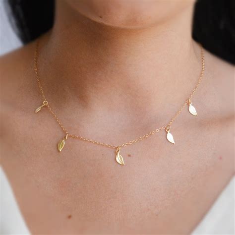 14k Gold Filled Gold Leaf Chain Leaf Necklace Avnis