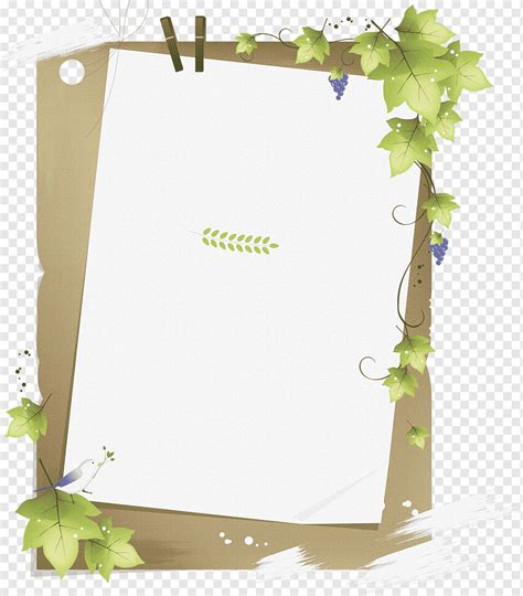 Paper Music Green Frame Border Leaf Rectangle Png PNGWing