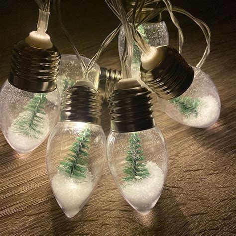 Snow Globe Christmas Stringlights Led Mini Christmas Tree Snowflake