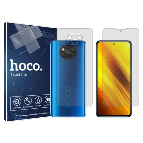 گلس صفحه نمایش و پشت گوشی شیائومی Poco X3 Nfc مدل شفاف برند هوکو کد Ss