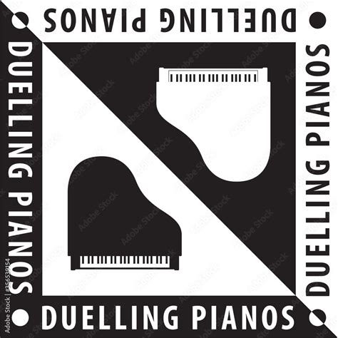 Duelling Pianos Logo Creative Concept With Two Grand Pianos Yin Yang