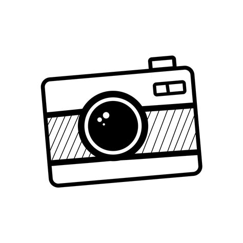 Hand Draw Photo Camera Line Illustration Vector Clip Art In Simple