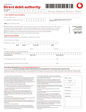 Fillable Online Fillable Online Vodafone Co Direct Debit Form For Joint