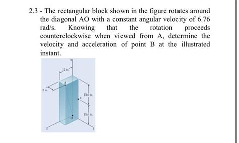 Solved The Rectangular Block Shown In The Figure Chegg