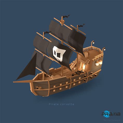 Pirates Of The Polygon Sea On Behance Boat Icon Low Poly Low Poly Art