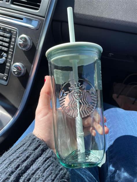 Starbucks Spring 2023 Recycled Glass Mint Triangle Bottom Cold Cup 16 ...