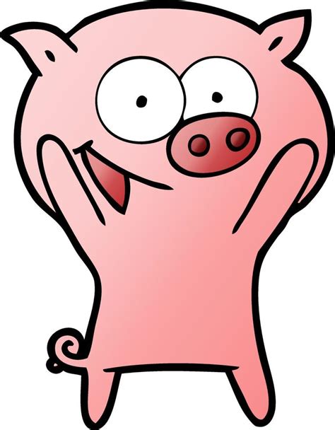 happy pig cartoon 12429787 Vector Art at Vecteezy