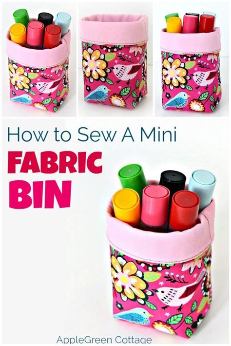 Mini Diy Storage Bin Free Template Applegreen Cottage Sewing