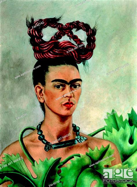 Self Portrait With Braid By Kahlo Frida 1907 1954 Oil On Masonite