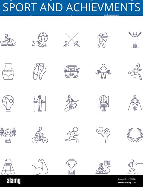 Sport And Achievments Line Icons Signs Set Design Collection Of Sports