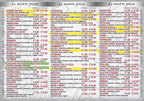 Menu Da L Angolo Della Pizza Ristorante Anzano Del Parco