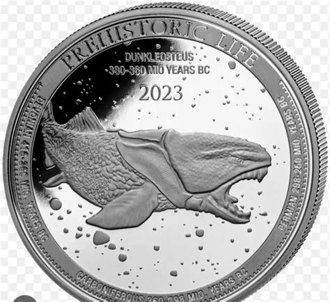 Congo Prehistoric Life Dunkleosteus Oz Silver Bullion Coin