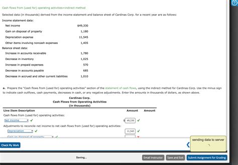 [solved] Cash Flows From Operating Activitiesindirect Metho