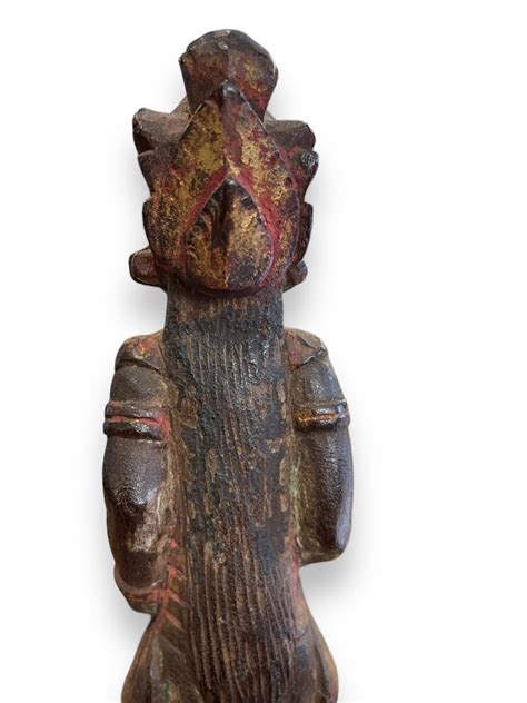 Proantic Divinité Hindou Statue Balinaise Polychrome