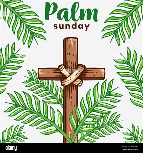 Palm Sunday Illustration In Hand Drawn Style Vector Design Stock Vector