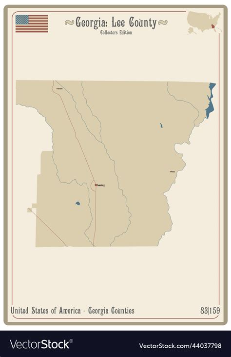 Map of lee county in georgia Royalty Free Vector Image