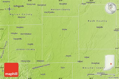 Physical Map Of Shelby County