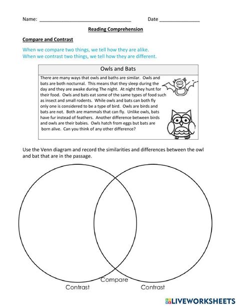 Compare And Contrast Online Exercise For Grade 3 Live Worksheets