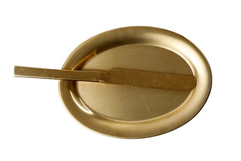 Free Golden Plate And Knife Isolated On A Transparent Background