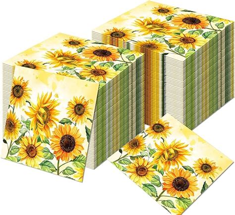 Amazon Jajajuegos Pcs Sunflower Paper Napkins Sunflower