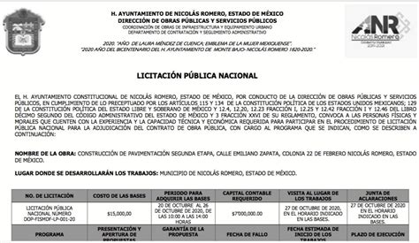 Licitaciones del Estado de México de Obras Públicas Licitacom