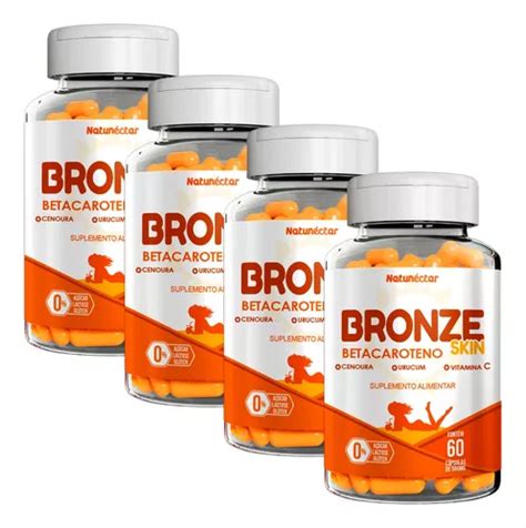 Combo Potes Bronze Skin Betacaroteno Suplemento Vitamina C