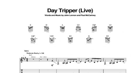 Day Tripper Guitar Tab Print Sheet Music Now