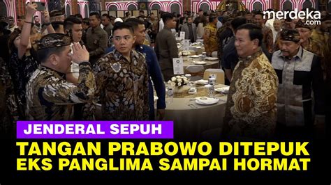 Tangan Prabowo Ditepuk Jenderal Sepuh Saat Salaman Muncul Eks Panglima