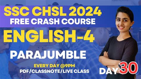 SSC CHSL Day 30 English Para Jumbles CHSL 2024 Ssc Ssccgl Sscchsl