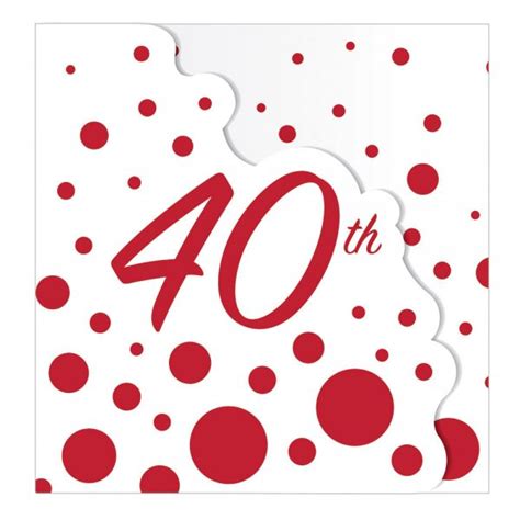 40th Ruby Anniversary Invitation Cards - Party Store Girl