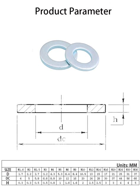 Rondelle M Pcs Joint De Rondelle Plat Galvanis Zingu M M